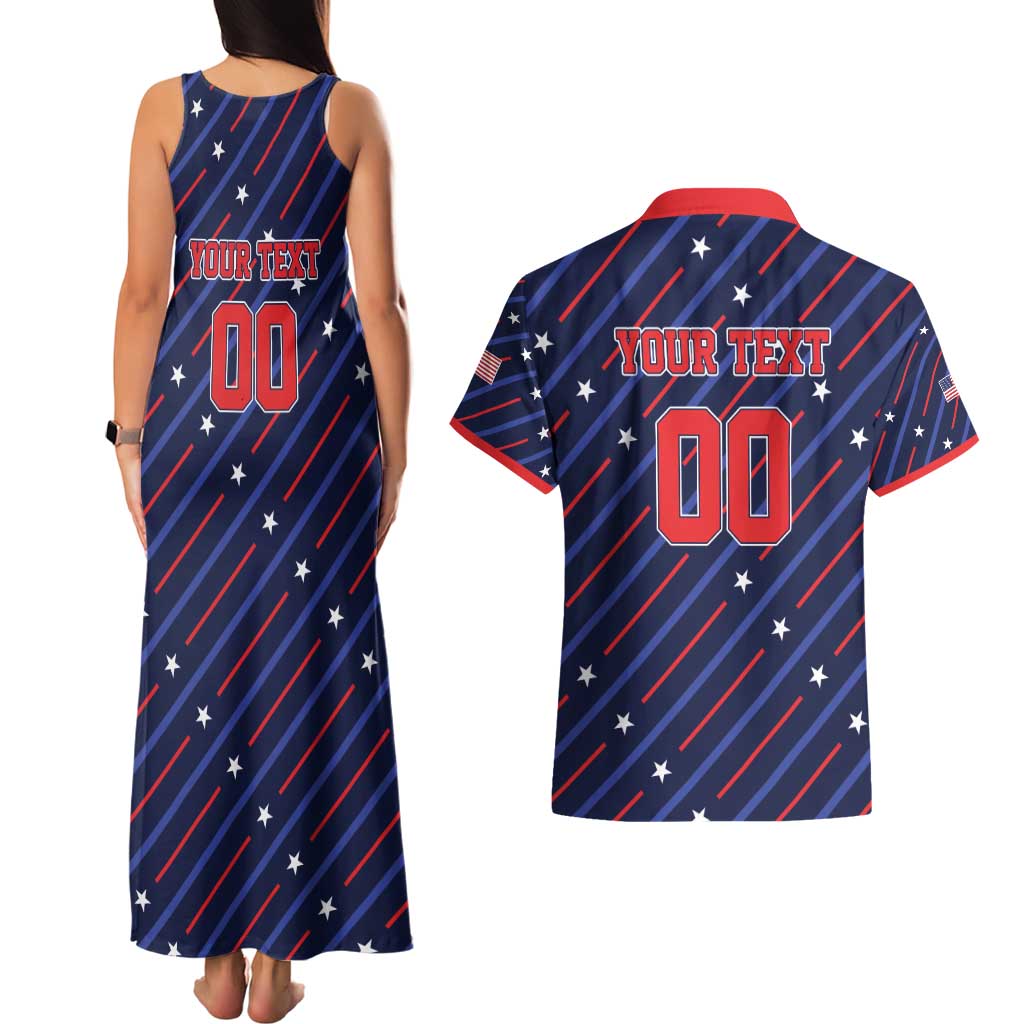 Custom Soccer USA 2026 Couples Matching Tank Maxi Dress and Hawaiian Shirt Stronger Together We Are One Nation - Wonder Print Shop