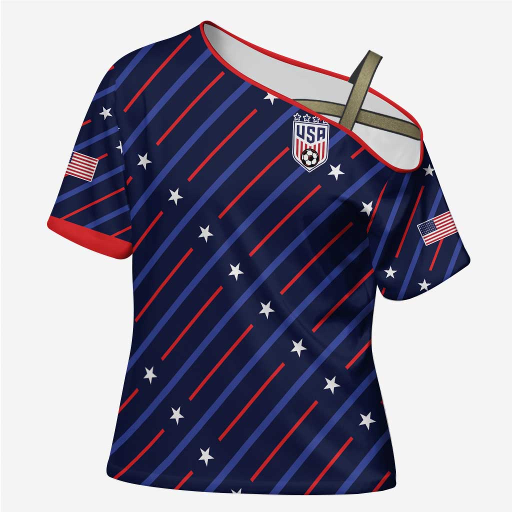 Custom Soccer USA 2026 Cross Shoulder Shirt Stronger Together We Are One Nation - Wonder Print Shop