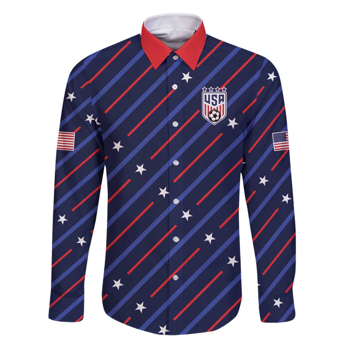 Custom Soccer USA 2026 Family Matching Off The Shoulder Long Sleeve Dress and Hawaiian Shirt Stronger Together We Are One Nation - Wonder Print Shop