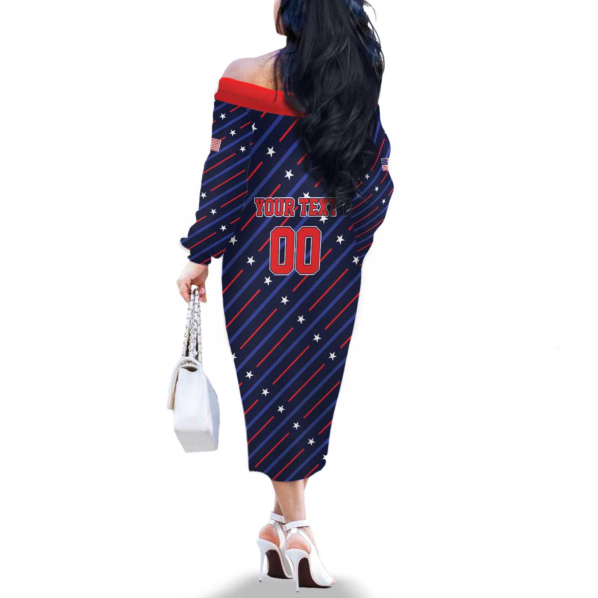Custom Soccer USA 2026 Family Matching Off The Shoulder Long Sleeve Dress and Hawaiian Shirt Stronger Together We Are One Nation - Wonder Print Shop