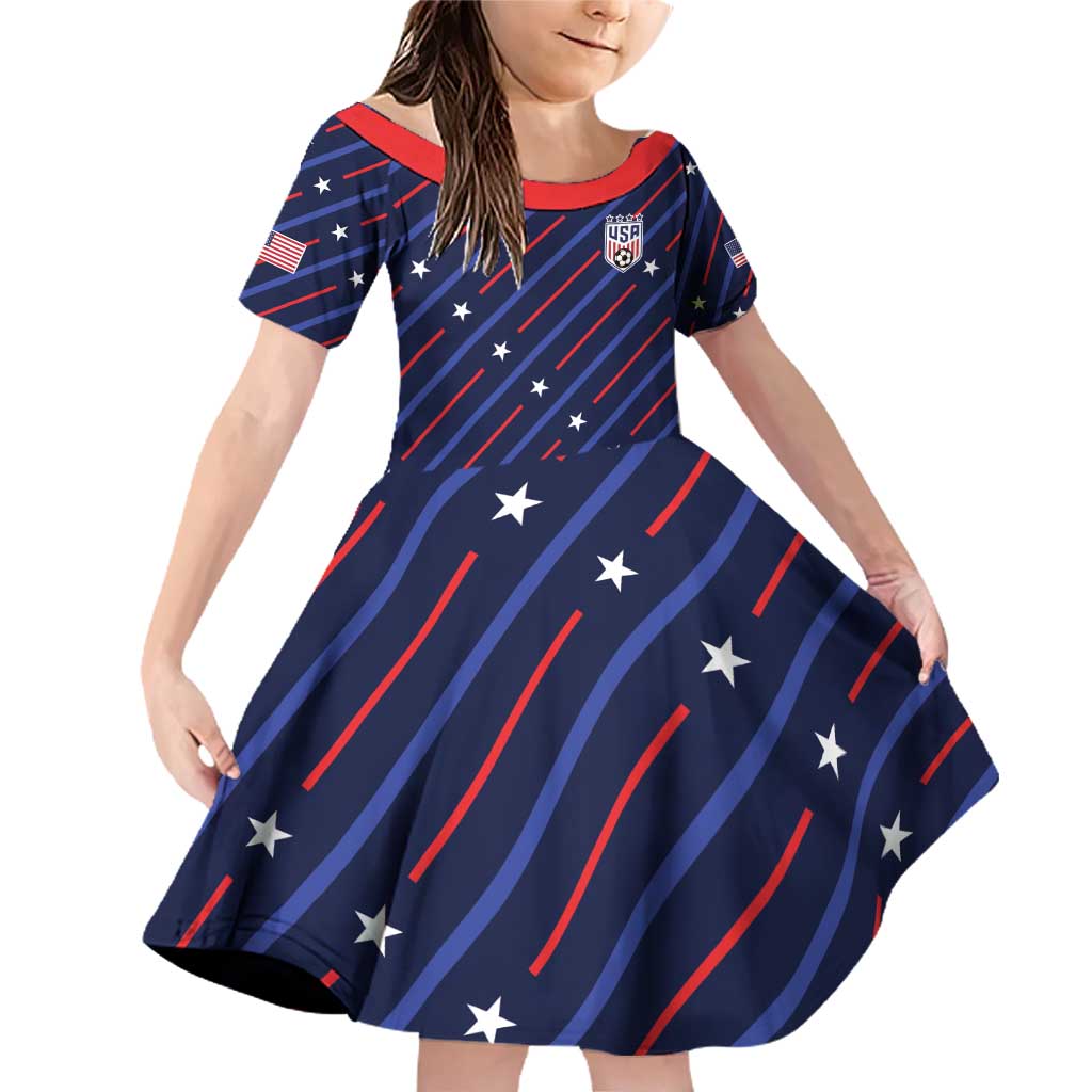 Custom Soccer USA 2026 Family Matching Off Shoulder Short Dress and Hawaiian Shirt Stronger Together We Are One Nation - Wonder Print Shop