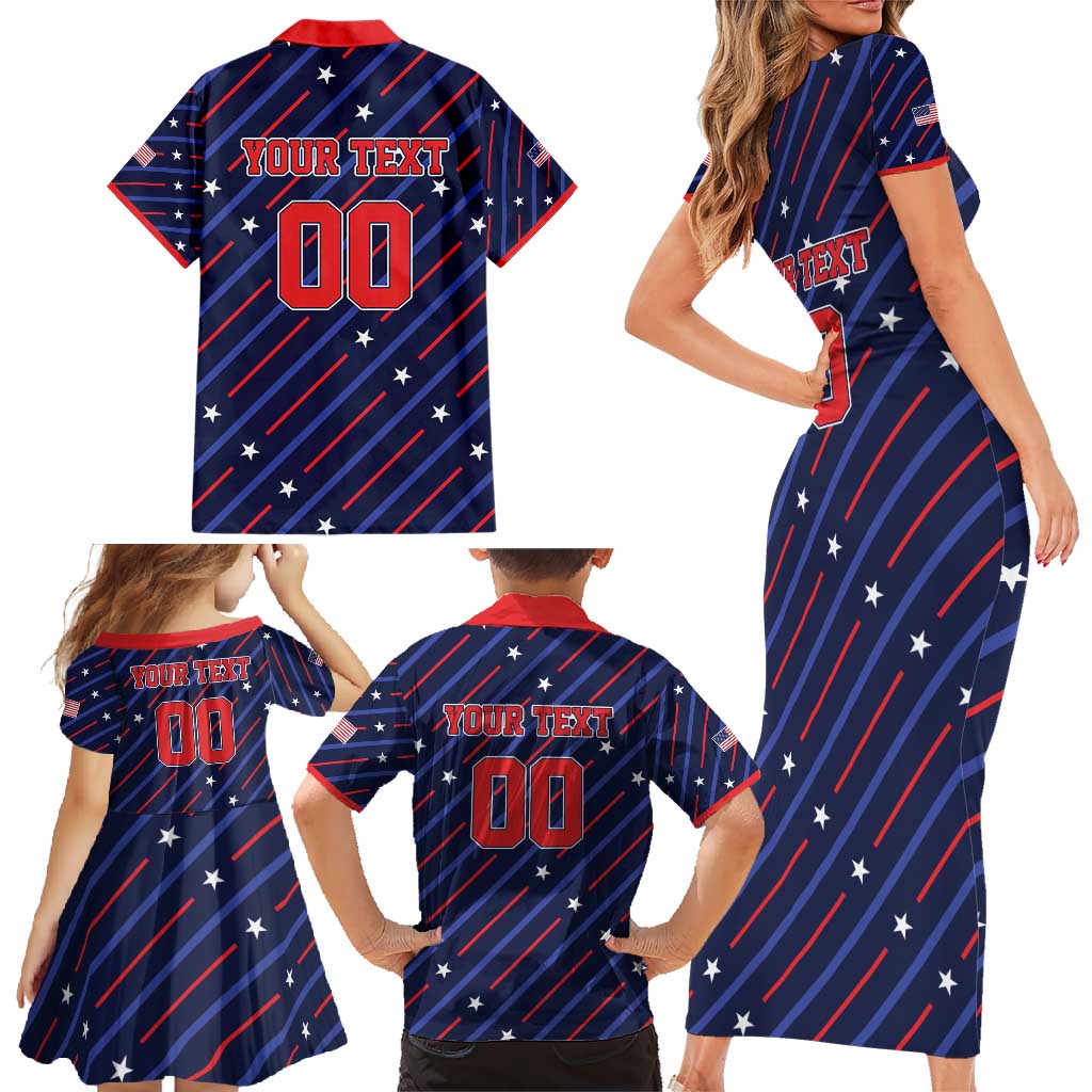 Custom Soccer USA 2026 Family Matching Short Sleeve Bodycon Dress and Hawaiian Shirt Stronger Together We Are One Nation - Wonder Print Shop
