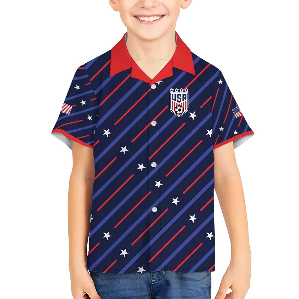 Custom Soccer USA 2026 Family Matching Short Sleeve Bodycon Dress and Hawaiian Shirt Stronger Together We Are One Nation - Wonder Print Shop