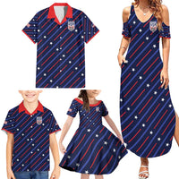 Custom Soccer USA 2026 Family Matching Summer Maxi Dress and Hawaiian Shirt Stronger Together We Are One Nation - Wonder Print Shop