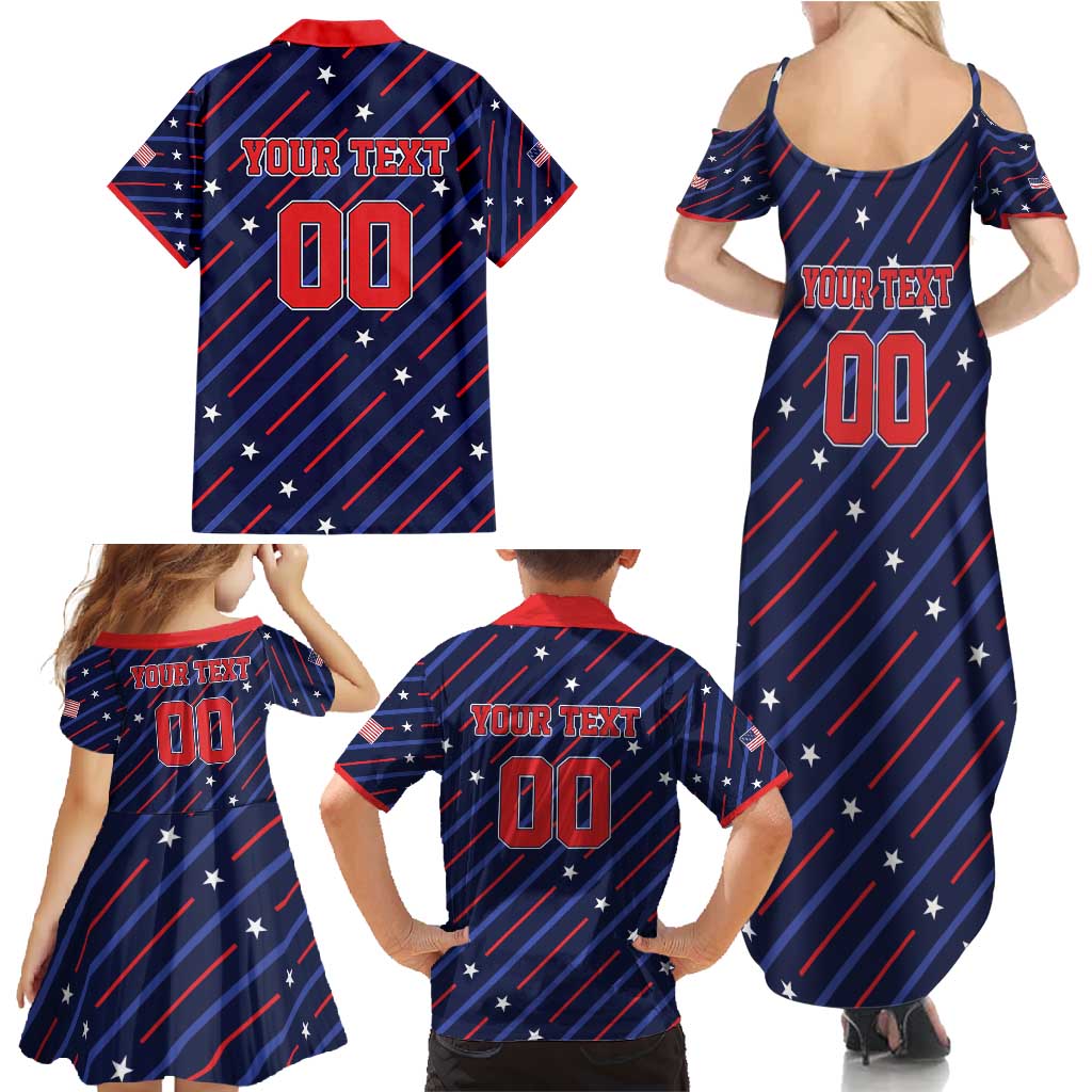 Custom Soccer USA 2026 Family Matching Summer Maxi Dress and Hawaiian Shirt Stronger Together We Are One Nation - Wonder Print Shop