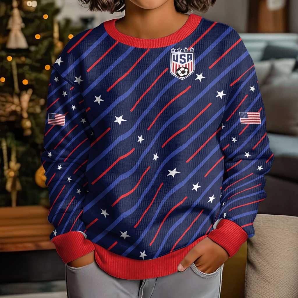 Soccer USA 2026 Kid Ugly Christmas Sweater Stronger Together We Are One Nation - Wonder Print Shop
