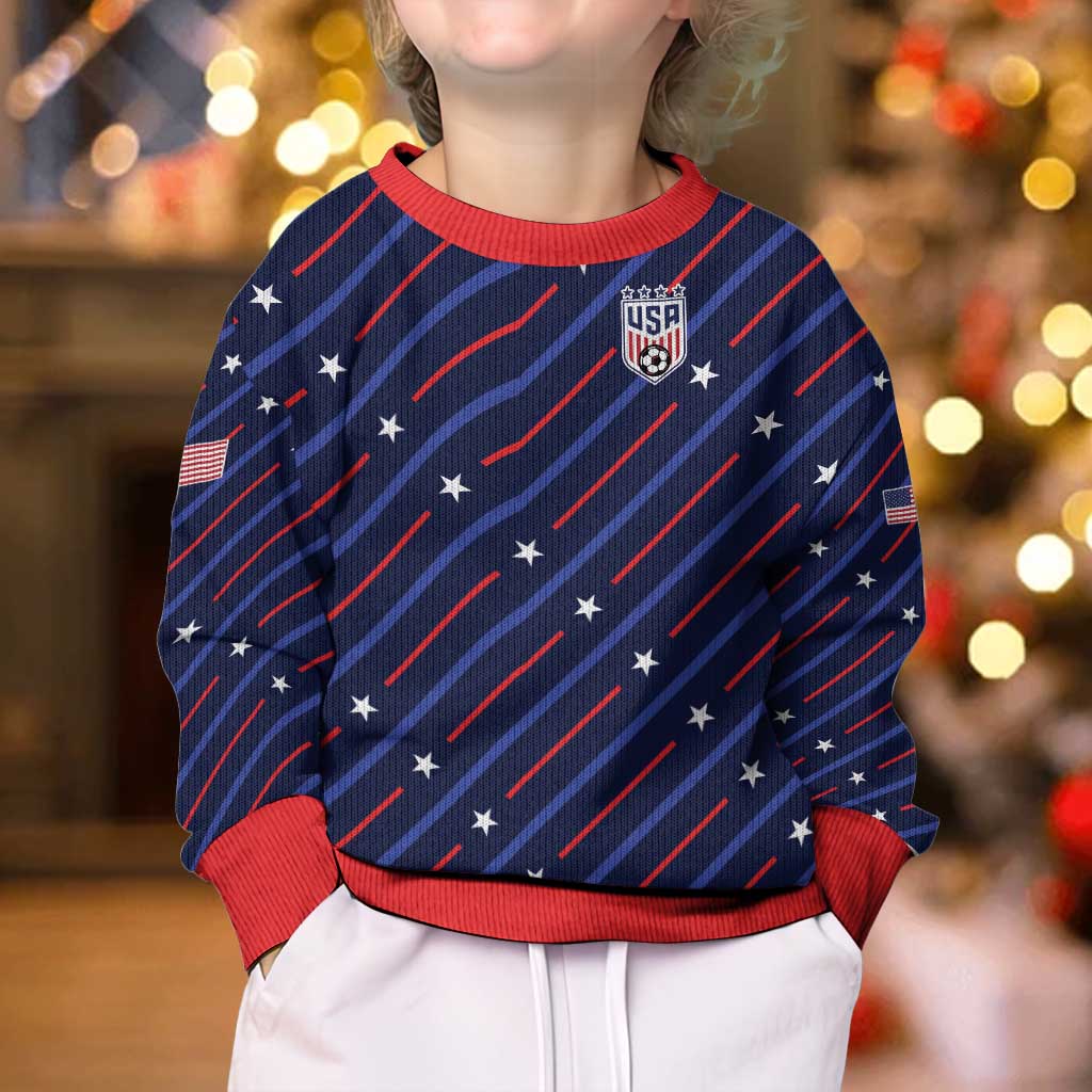 Soccer USA 2026 Kid Ugly Christmas Sweater Stronger Together We Are One Nation - Wonder Print Shop