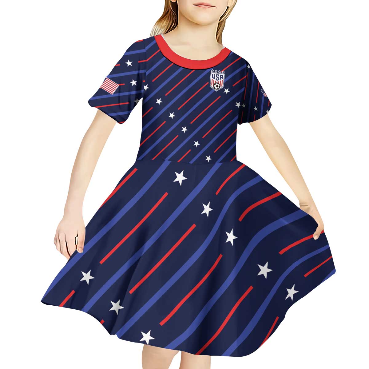 Custom Soccer USA 2026 Kid Short Sleeve Dress Stronger Together We Are One Nation - Wonder Print Shop
