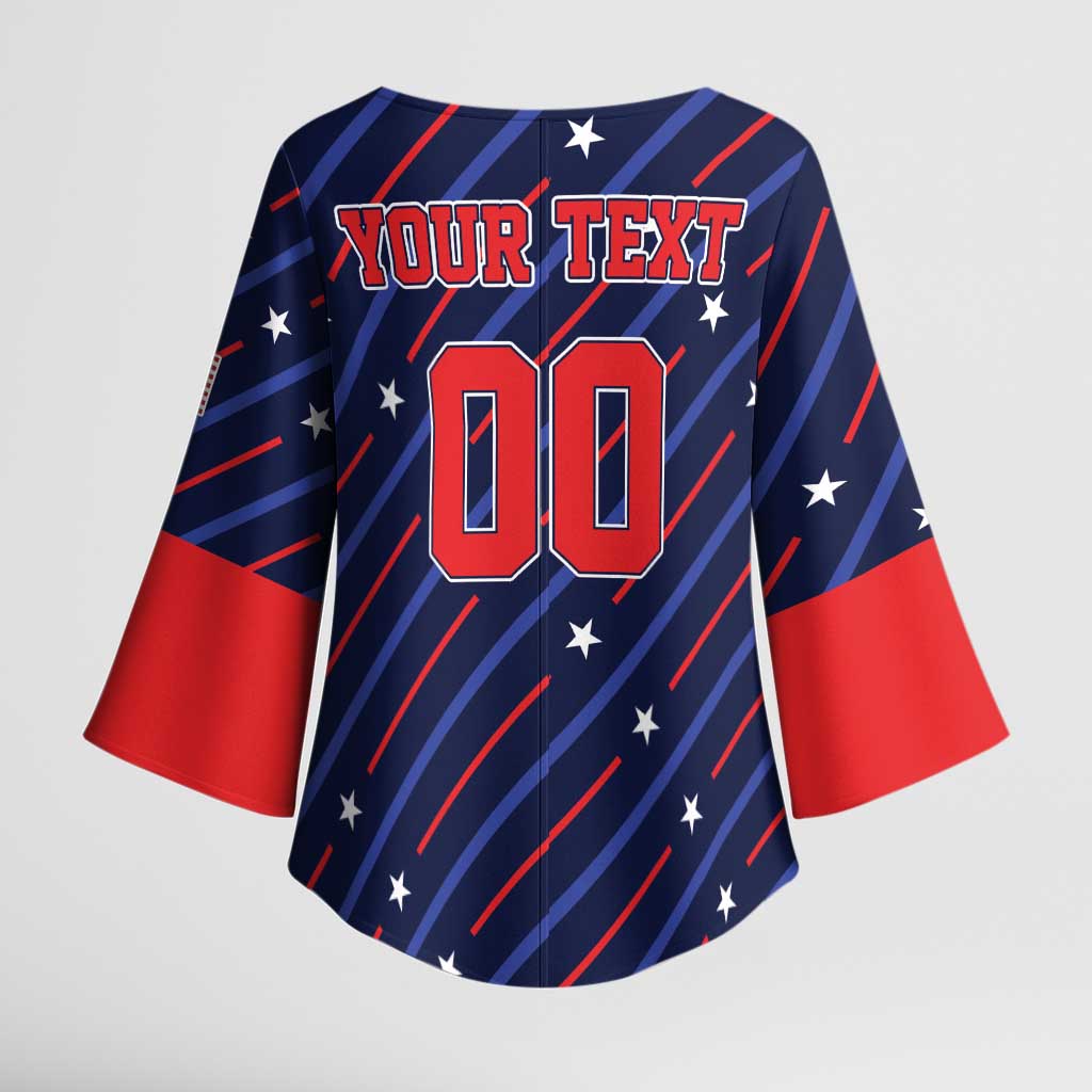 Custom Soccer USA 2026 Kimono Sleeve Blouse Stronger Together We Are One Nation - Wonder Print Shop