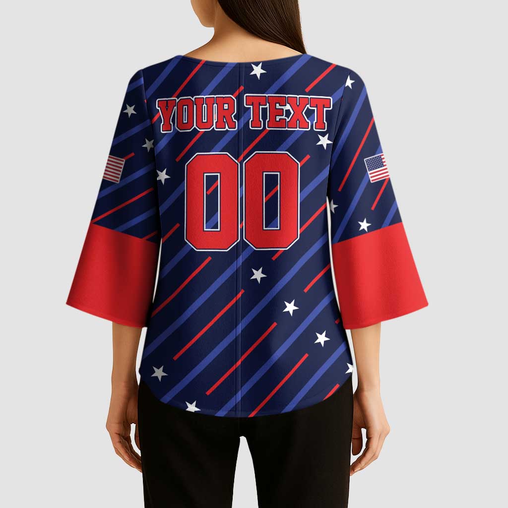 Custom Soccer USA 2026 Kimono Sleeve Blouse Stronger Together We Are One Nation - Wonder Print Shop
