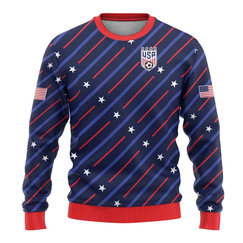 Soccer USA 2026 Ugly Christmas Sweater Stronger Together We Are One Nation - Wonder Print Shop