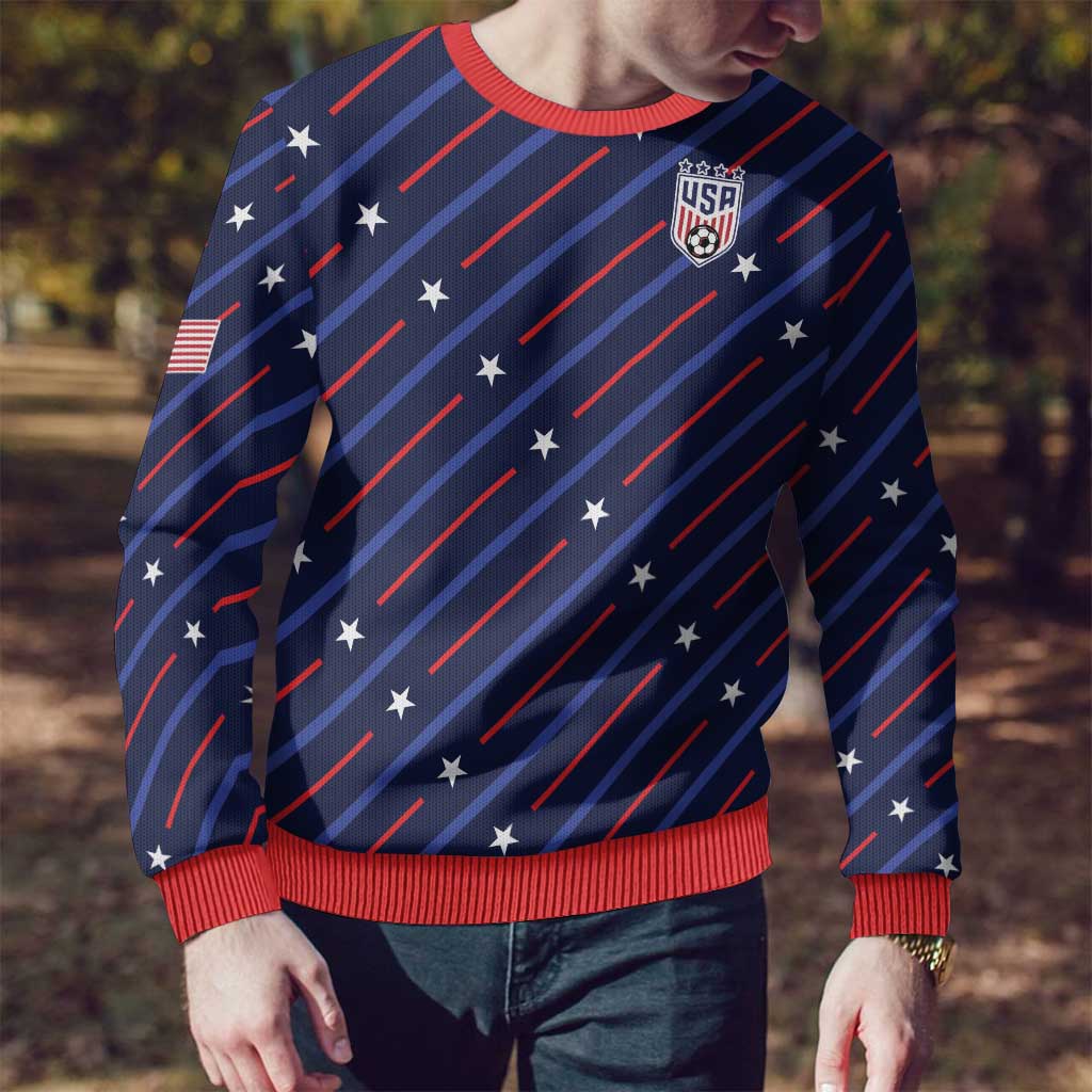 Soccer USA 2026 Ugly Christmas Sweater Stronger Together We Are One Nation - Wonder Print Shop