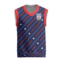 Soccer USA 2026 Christmas Knitted V-Neck Vest Stronger Together We Are One Nation - Wonder Print Shop