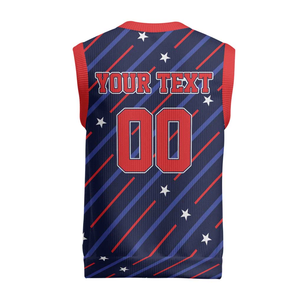 Soccer USA 2026 Christmas Knitted V-Neck Vest Stronger Together We Are One Nation - Wonder Print Shop