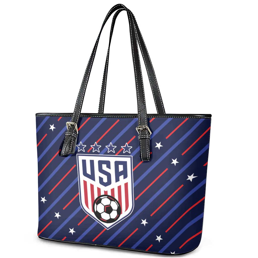 Soccer USA 2026 Leather Tote Bag Stronger Together We Are One Nation - Wonder Print Shop