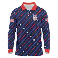 Custom Soccer USA 2026 Long Sleeve Polo Shirt Stronger Together We Are One Nation - Wonder Print Shop