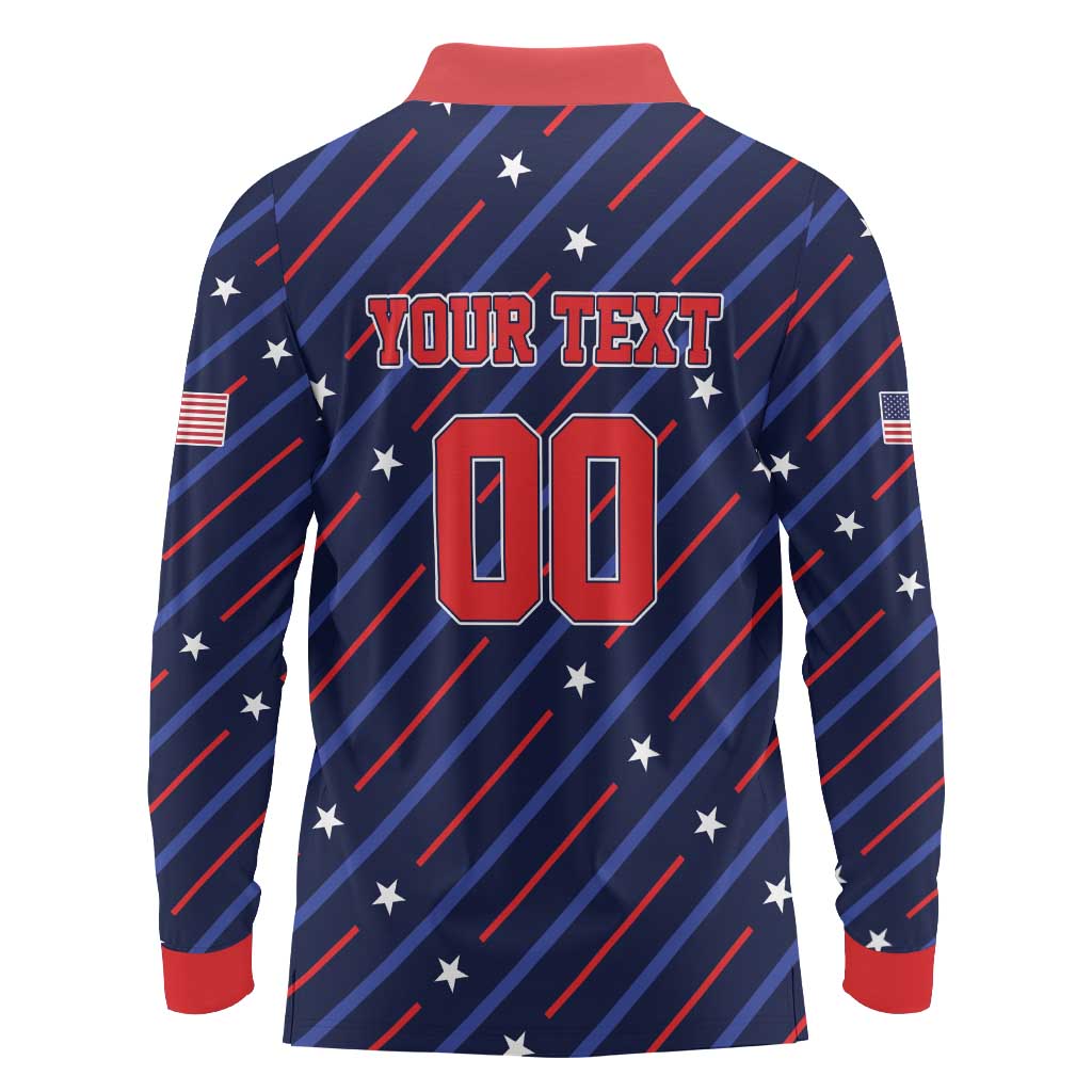 Custom Soccer USA 2026 Long Sleeve Polo Shirt Stronger Together We Are One Nation - Wonder Print Shop