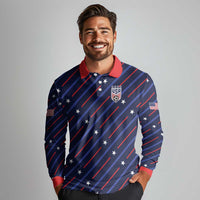 Custom Soccer USA 2026 Long Sleeve Polo Shirt Stronger Together We Are One Nation - Wonder Print Shop