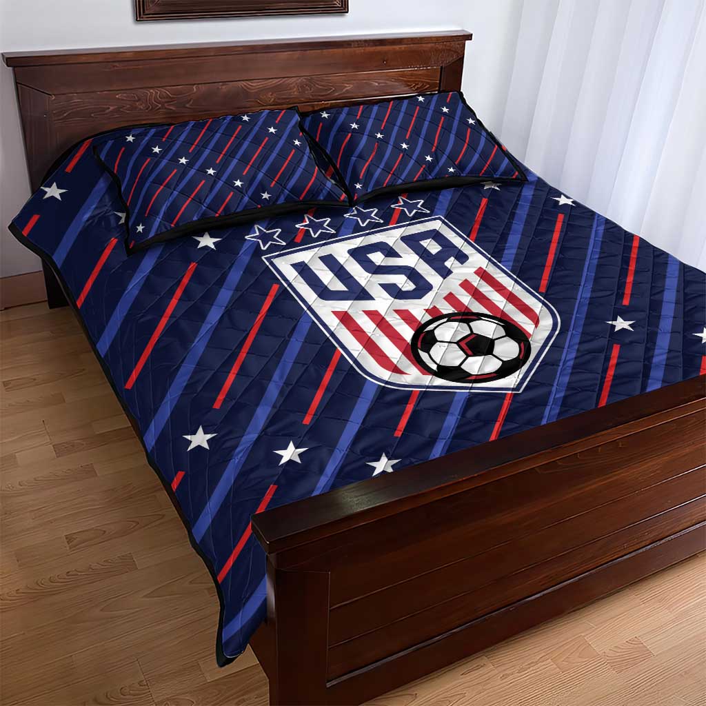 Soccer USA 2026 Quilt Bed Set Stronger Together We Are One Nation - Wonder Print Shop