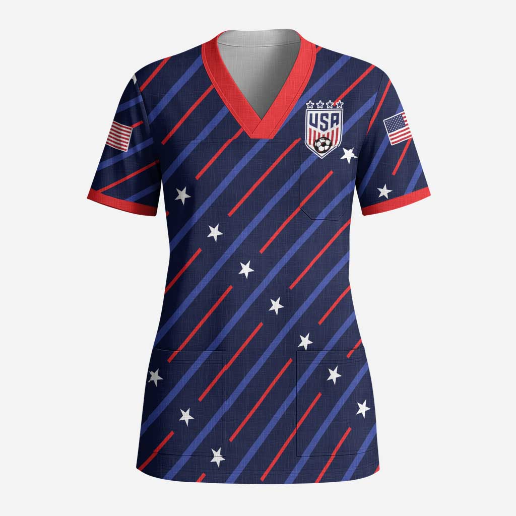 Custom Soccer USA 2026 Scrub Top Stronger Together We Are One Nation - Wonder Print Shop