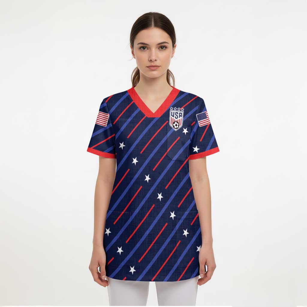 Custom Soccer USA 2026 Scrub Top Stronger Together We Are One Nation - Wonder Print Shop