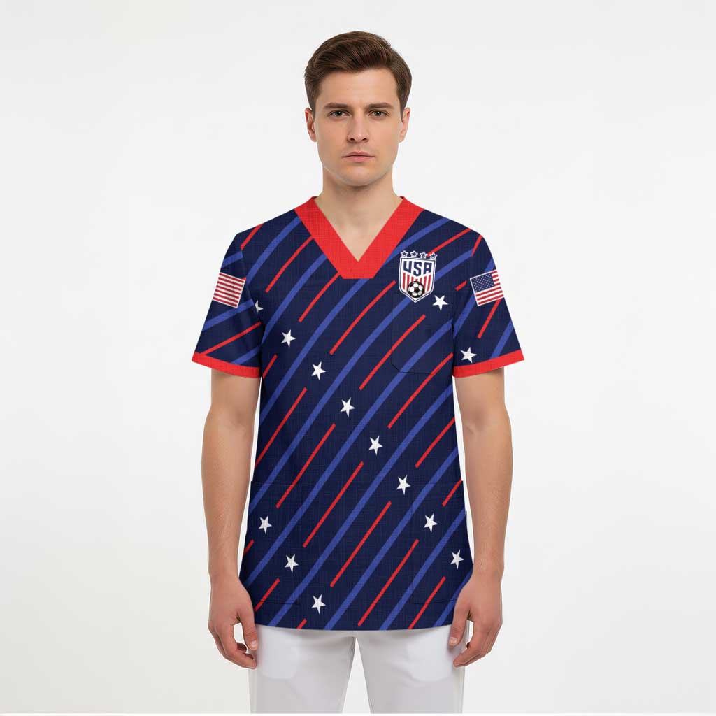 Custom Soccer USA 2026 Scrub Top Stronger Together We Are One Nation - Wonder Print Shop