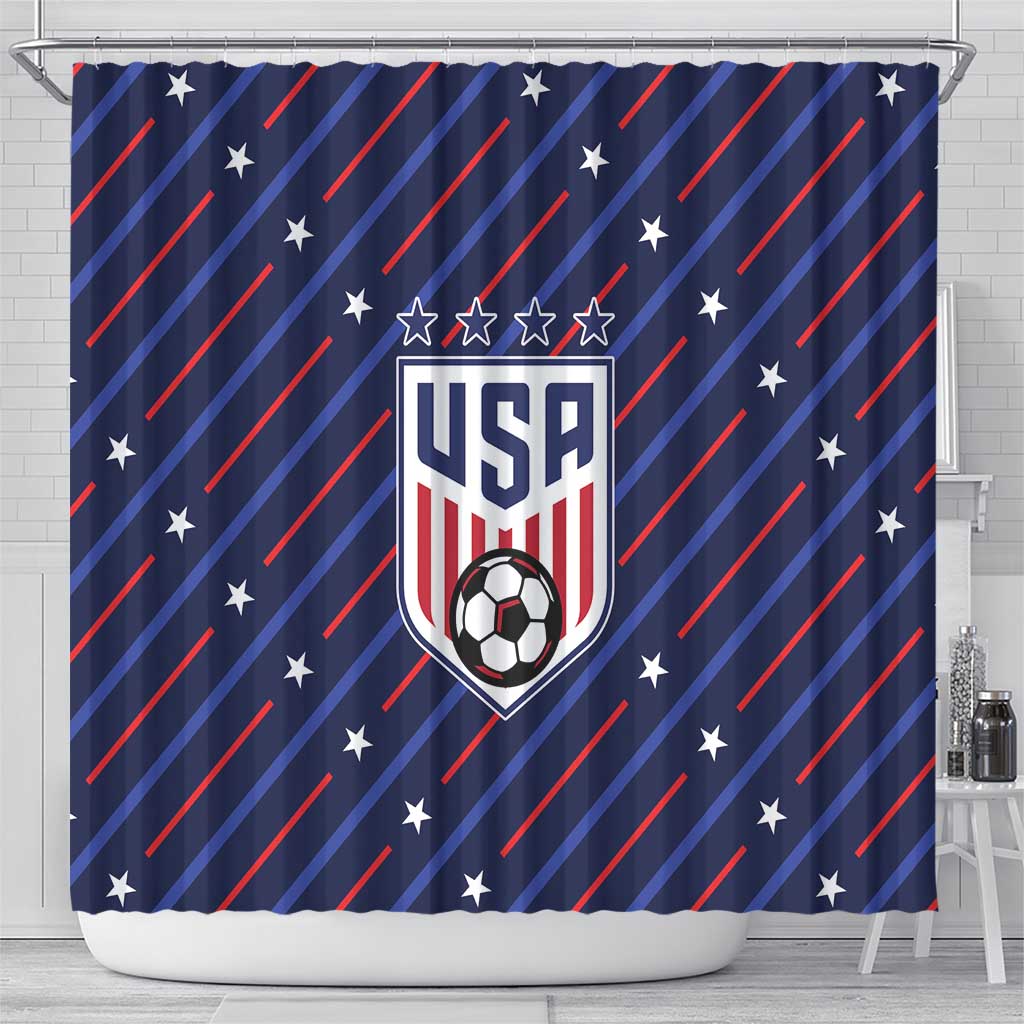 Soccer USA 2026 Shower Curtain Stronger Together We Are One Nation - Wonder Print Shop