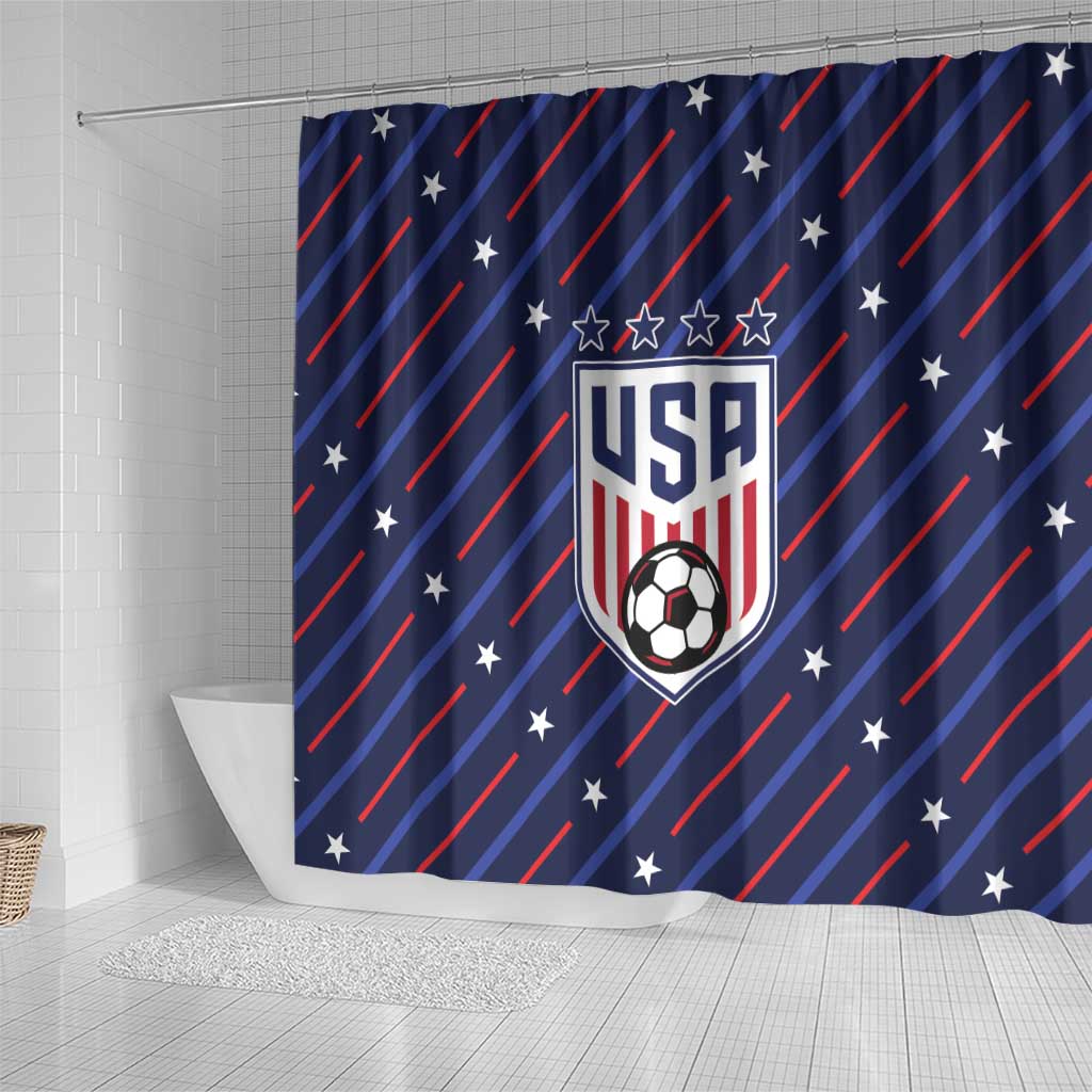 Soccer USA 2026 Shower Curtain Stronger Together We Are One Nation - Wonder Print Shop