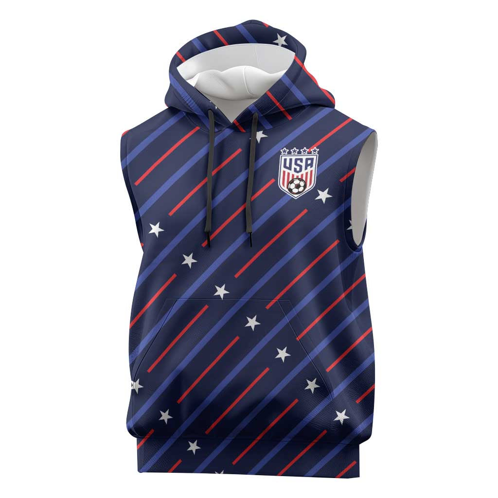 Custom Soccer USA 2026 Sleeveless Hoodie Stronger Together We Are One Nation - Wonder Print Shop