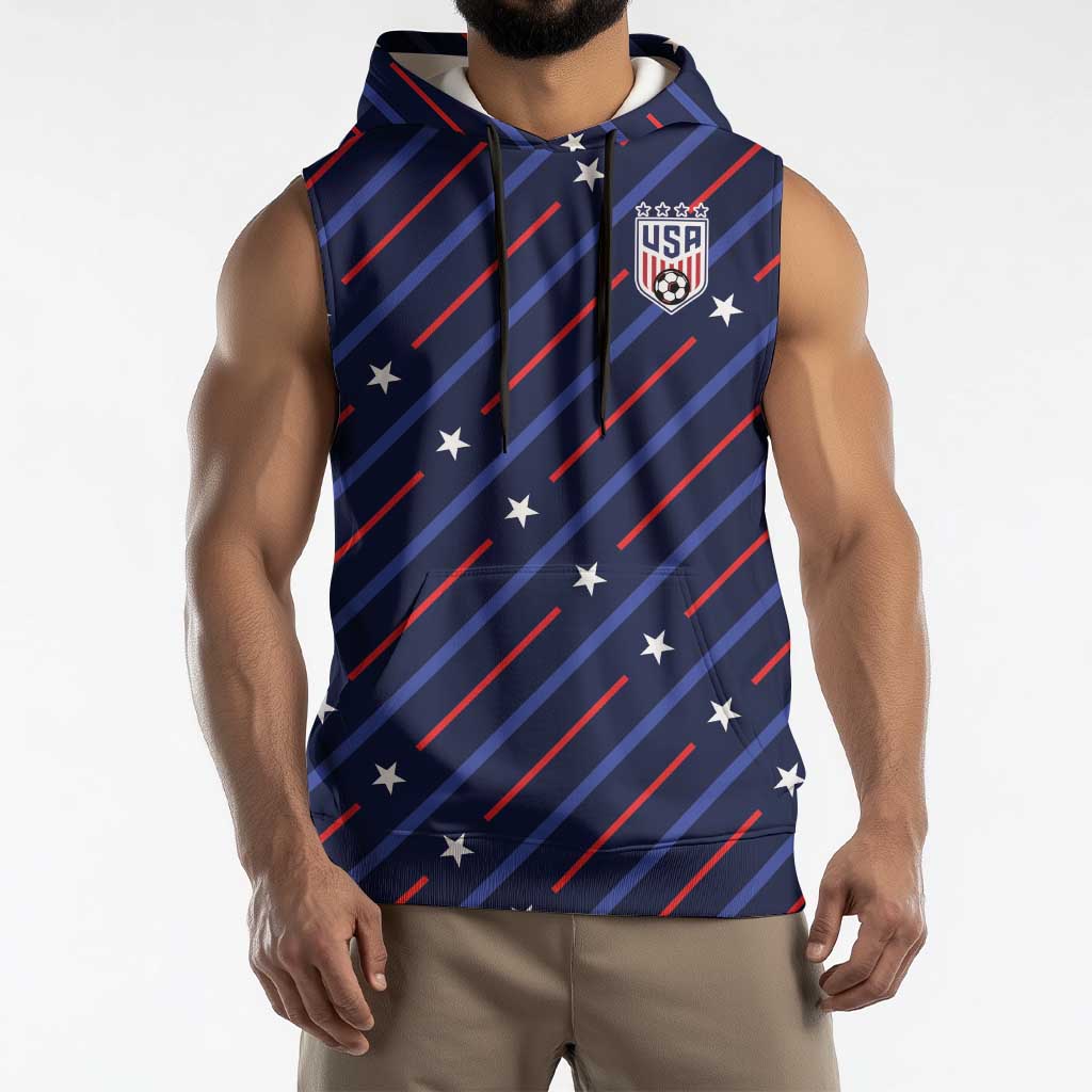 Custom Soccer USA 2026 Sleeveless Hoodie Stronger Together We Are One Nation - Wonder Print Shop