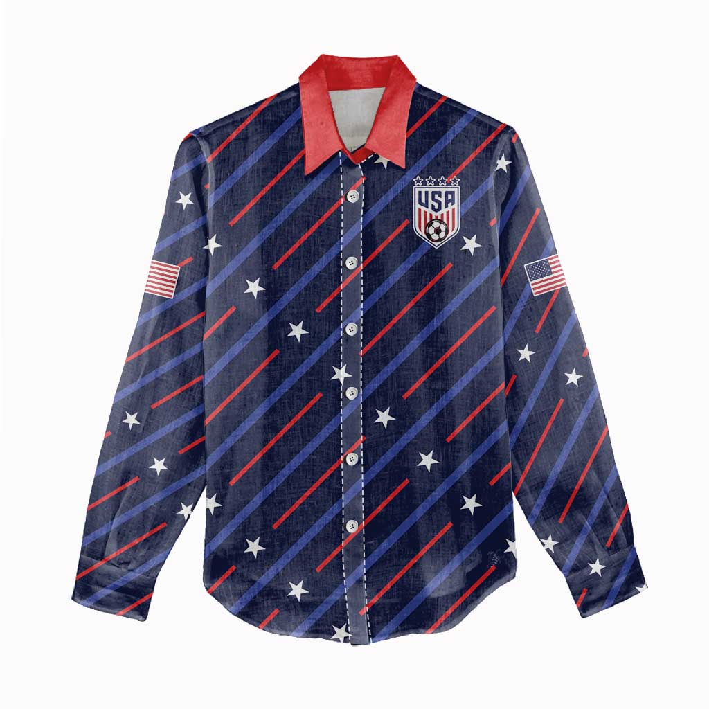 Custom Soccer USA 2026 Women Casual Shirt Stronger Together We Are One Nation - Wonder Print Shop