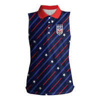 Custom Soccer USA 2026 Women Sleeveless Polo Shirt Stronger Together We Are One Nation - Wonder Print Shop