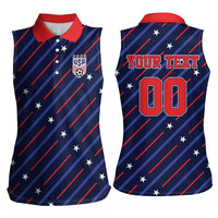 Custom Soccer USA 2026 Women Sleeveless Polo Shirt Stronger Together We Are One Nation - Wonder Print Shop