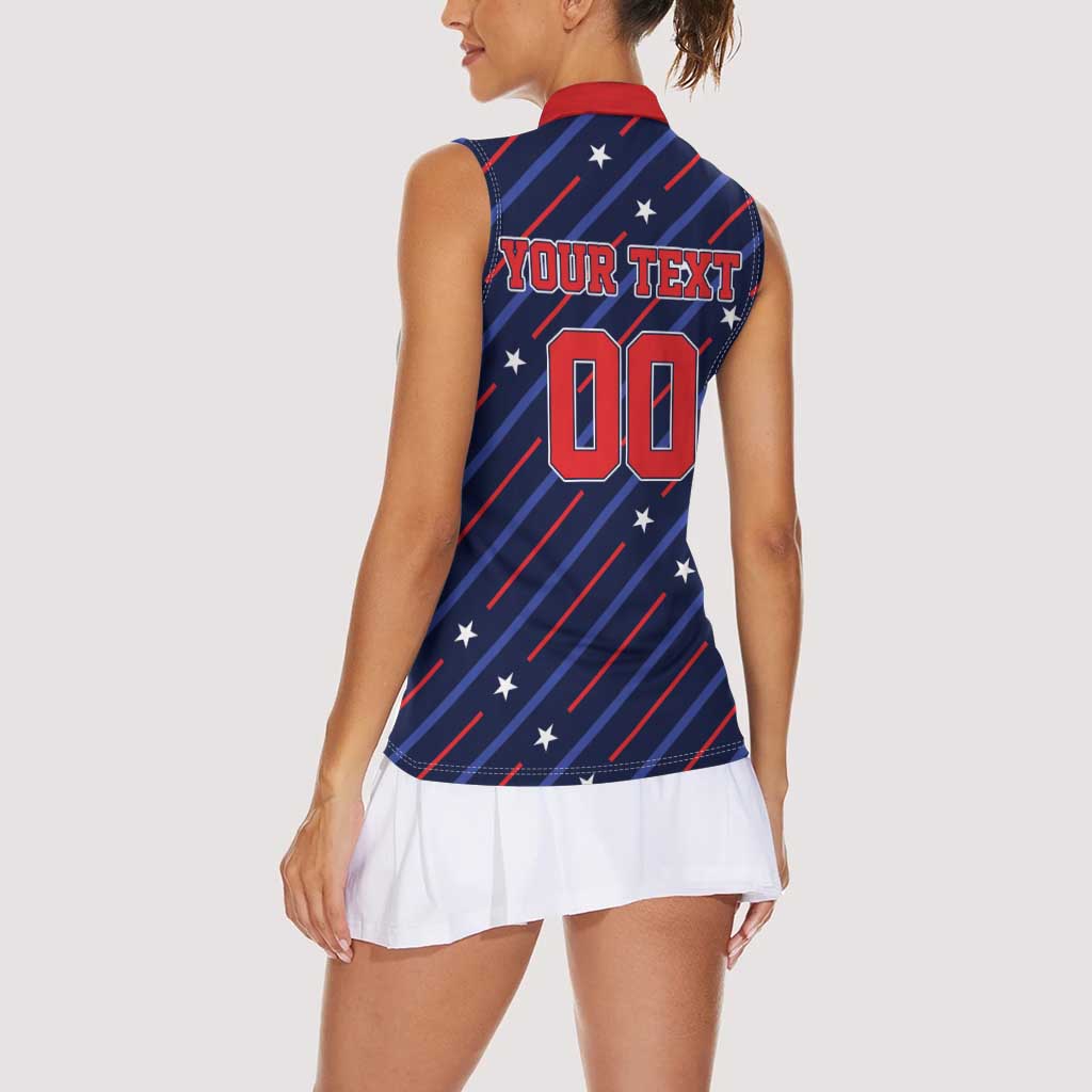 Custom Soccer USA 2026 Women Sleeveless Polo Shirt Stronger Together We Are One Nation - Wonder Print Shop