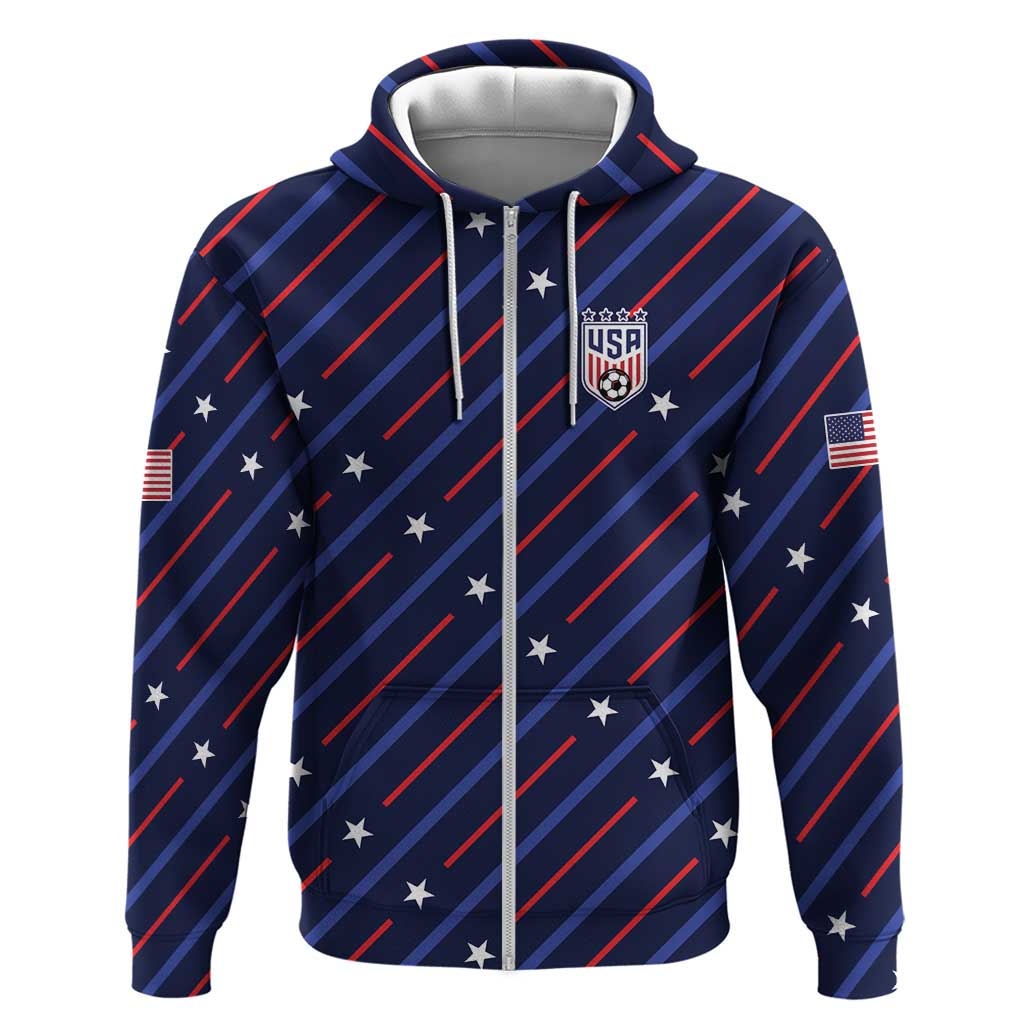 Custom Soccer USA 2026 Zip Hoodie Stronger Together We Are One Nation - Wonder Print Shop