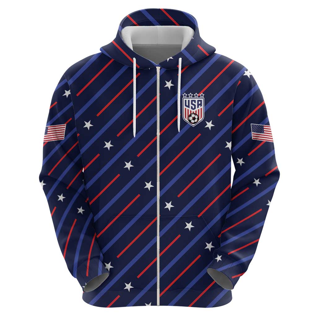 Custom Soccer USA 2026 Zip Hoodie Stronger Together We Are One Nation - Wonder Print Shop