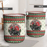 Biker Santa Motorcycle Christmas Laundry Basket Santa Claus On A Motorcycle - Wonder Print Shop