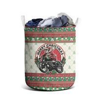 Biker Santa Motorcycle Christmas Laundry Basket Santa Claus On A Motorcycle - Wonder Print Shop