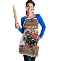Biker Santa Motorcycle Christmas Apron Santa Claus On A Motorcycle - Wonder Print Shop