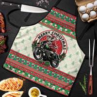Biker Santa Motorcycle Christmas Apron Santa Claus On A Motorcycle - Wonder Print Shop