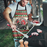 Biker Santa Motorcycle Christmas Apron Santa Claus On A Motorcycle - Wonder Print Shop