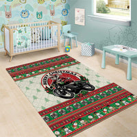 Biker Santa Motorcycle Christmas Area Rug Santa Claus On A Motorcycle - Wonder Print Shop