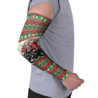 Biker Santa Motorcycle Christmas Arm Sleeves Santa Claus On A Motorcycle - Wonder Print Shop