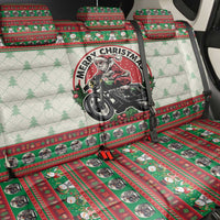 Biker Santa Motorcycle Christmas Back Car Seat Cover Santa Claus On A Motorcycle - Wonder Print Shop