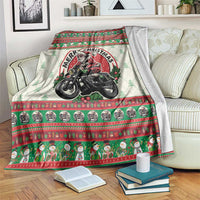 Biker Santa Motorcycle Christmas Blanket Santa Claus On A Motorcycle - Wonder Print Shop