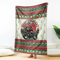 Biker Santa Motorcycle Christmas Blanket Santa Claus On A Motorcycle - Wonder Print Shop