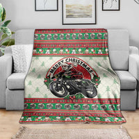 Biker Santa Motorcycle Christmas Blanket Santa Claus On A Motorcycle - Wonder Print Shop
