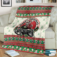 Biker Santa Motorcycle Christmas Blanket Santa Claus On A Motorcycle - Wonder Print Shop