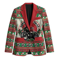 Biker Santa Motorcycle Christmas Blazer Santa Claus On A Motorcycle - Wonder Print Shop