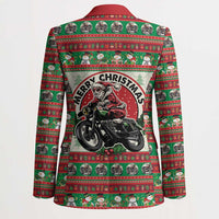 Biker Santa Motorcycle Christmas Blazer Santa Claus On A Motorcycle - Wonder Print Shop